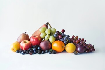 Naklejka na ściany i meble Fresh Fruit Ensemble on white background