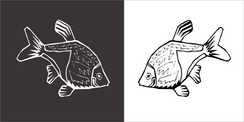 Illustration vector graphics of fish icon