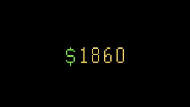 Money Number Counter Animation 6000 with Alpha Channel