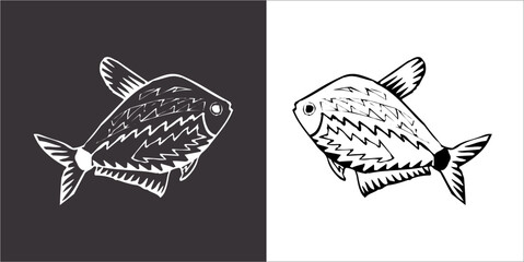 Illustration vector graphics of fish icon