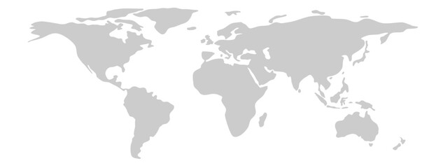 Simple grey world map. Vector Illustration. © Thongchai Jindaphant