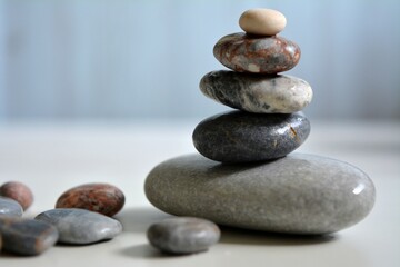 zen stones on a table