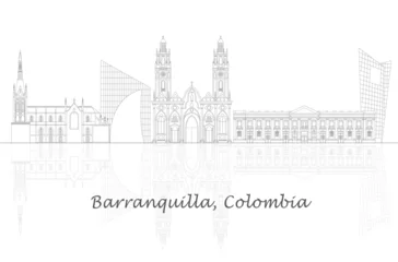 Foto op Canvas Outline Skyline panorama of city of Barranquilla, Colombia - vector illustration © Stoyan Haytov