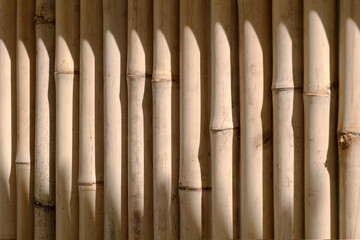 bamboo fence or wall texture background for interior or exterior design.