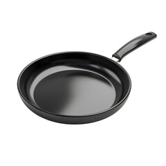 black frying pan isolated on transparent background generative ai