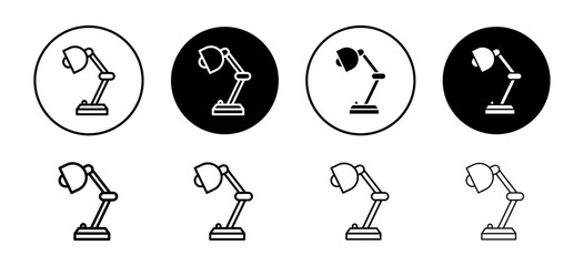Desk lamp vector icon set collection. Desk lamp Outline flat Icon.