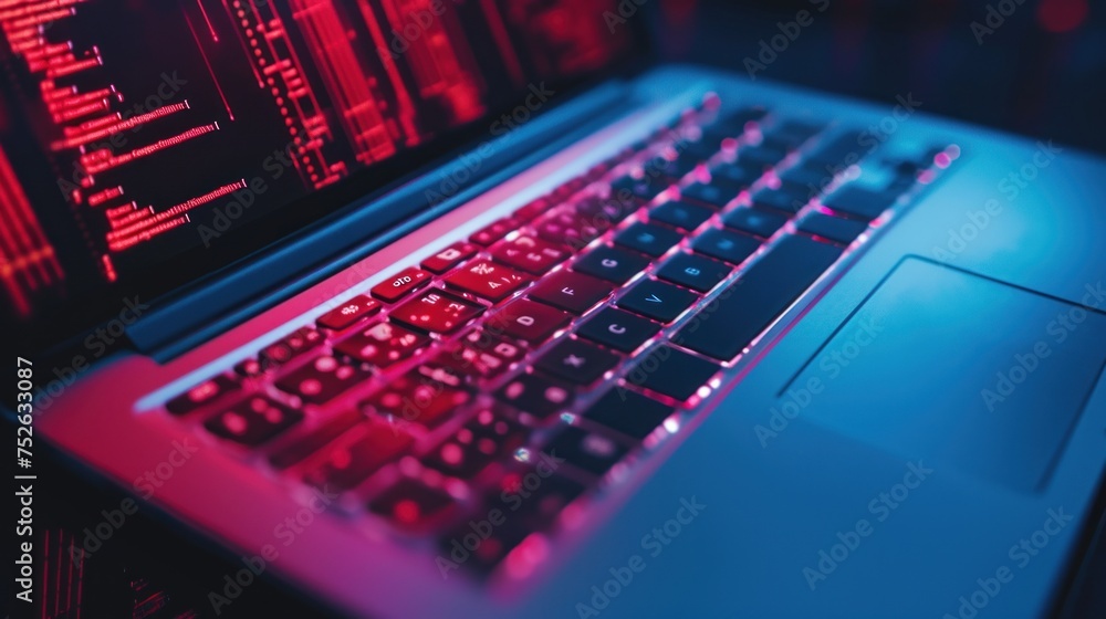 Poster monitor hacker using laptop to dark web.digital security concept