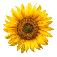 yellow Sunflower isolated on transparent background generative ai