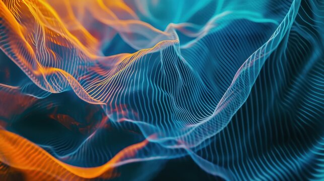 abstract futuristic background, high speed wave lines and bokeh lights. Data transfer concept