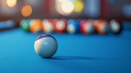 Billiard ball on pool table generative ai