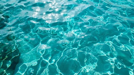 Crystal clear ocean lagoon bay turquoise blue azure water surface generative ai - obrazy, fototapety, plakaty