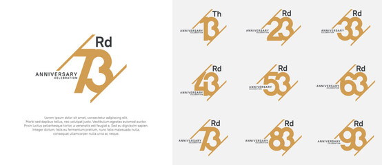 anniversary logotype vector set with brown and black color can be use for celebration purpose