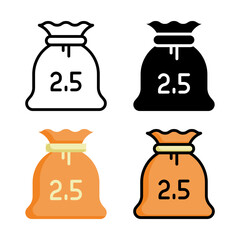 Zakat icon set style collection in line, solid, flat, flat line style on white background