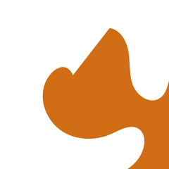 Abstract Orange Fluid Organic Shape