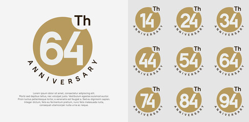 anniversary logotype vector set with brown color circle can be use for celebration moment