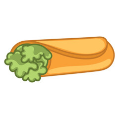 Burrito Mexican fast food icon sketch Vector illustration