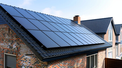 Fototapeta premium solar panels on roof, solar energy