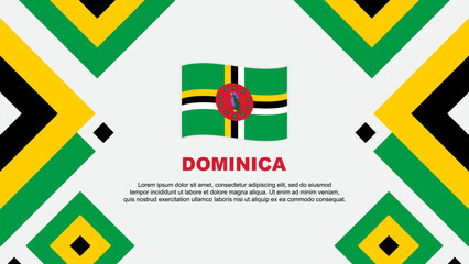 Dominica Flag Abstract Background Design Template. Dominica Independence Day Banner Wallpaper Vector Illustration. Dominica Template
