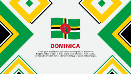 Dominica Flag Abstract Background Design Template. Dominica Independence Day Banner Wallpaper Vector Illustration. Dominica Independence Day