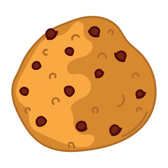 Chocolate chips cookie Fast food icon sketch Vector illustration
