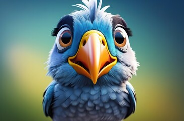 Fototapeta premium funny bird, colored, funny creature