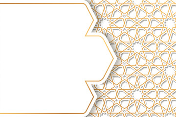 islamic border frame with ramadan kareem pattern background vector graphic design - Powered by Adobe