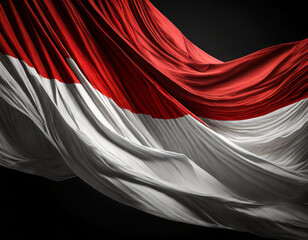 abstract indonesia flag on the black background
