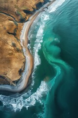 Fototapeta premium Exploring unseen marvels through captivating drone photos that highlight pristine landscapes' allure.
