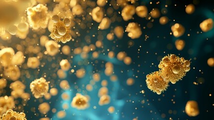 Pollen particles floating in air causing allergy - obrazy, fototapety, plakaty
