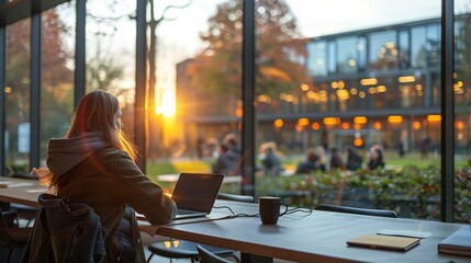 Fototapeta premium Student, Learning, Education, Studious, Academic, Bookworm, College life, Classroom, Homework, Exams, Knowledge seeker, Study sessions, Intellectual growth, Research, School projects, Academic achieve