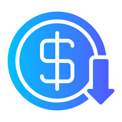 reduce cost gradient icon