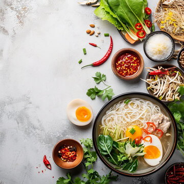 template of pho food, image