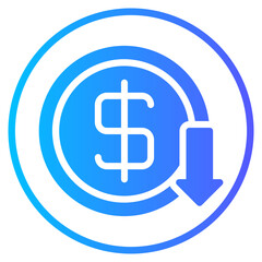 reduce cost gradient icon