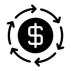 cost circle glyph icon