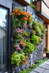 Fototapeta na wymiar Discover space-saving vertical garden tips in urban settings, offering lush greenery and inspiring education visually.