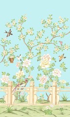 Spring is coming. Birds and flowers ready For a new journey ,tree with birds, hello spring, spring season 