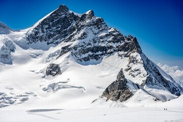 Fototapeta na wymiar Jungfraujoch and Aletsch Glacier, Jungfrau Region, Switzerland