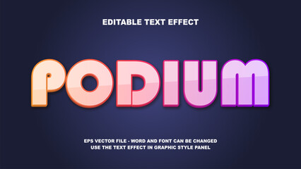 Editable Text Effect Podium 3D Vector Template