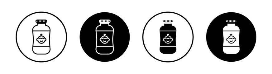 Baby powder flat line icon set. Baby powder Thin line illustration vector