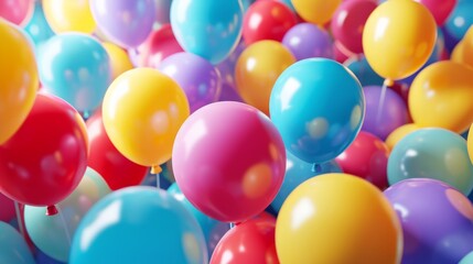 Fototapeta na wymiar Colorful balloons background generative ai