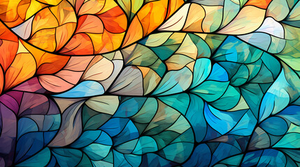 Abstract stained glass artwork, stained glass texture