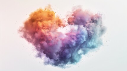 Heart shape made of colorful smoke - 752644801