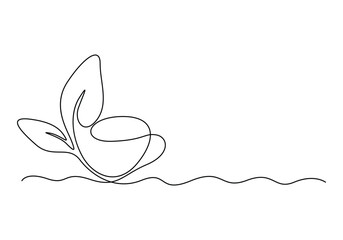 Tee or coffee cup continuous one line drawing vector illustration. Pro vector