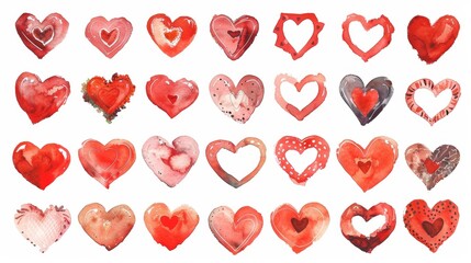 Collection of artistic vector illustration of heart