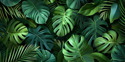 Fototapeta na wymiar Tropical Leaves Background