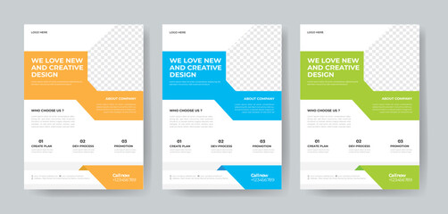 Corporate Business Flyer template layout 3 color design concept in the template.