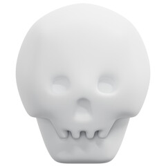 skull 3d render icon illustration