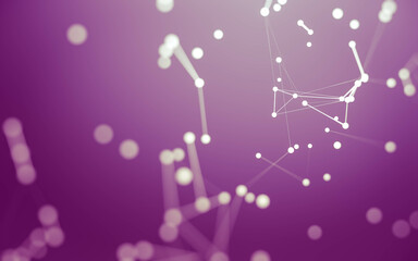 Abstract background. Molecules technology with polygonal shapes, connecting dots and lines. Connection structure. Big data visualization.