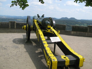 Kanone auf der Festung Königstein in der Sächsischen Schweiz