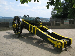 Kanone auf der Festung Königstein in der Sächsischen Schweiz